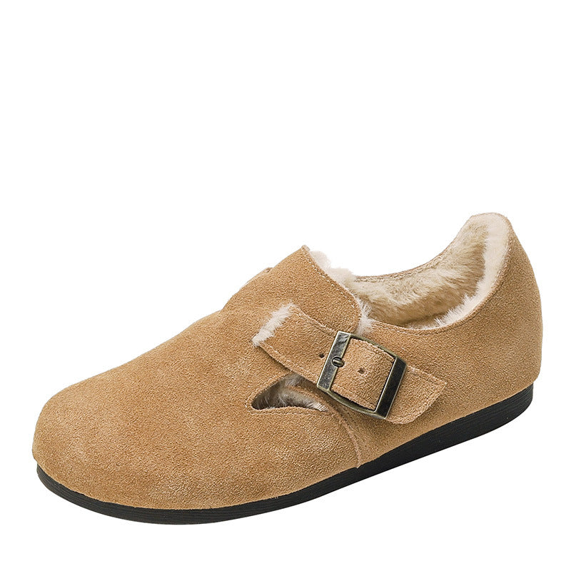 Women's Plush Winter Shoes With Genuine Leather