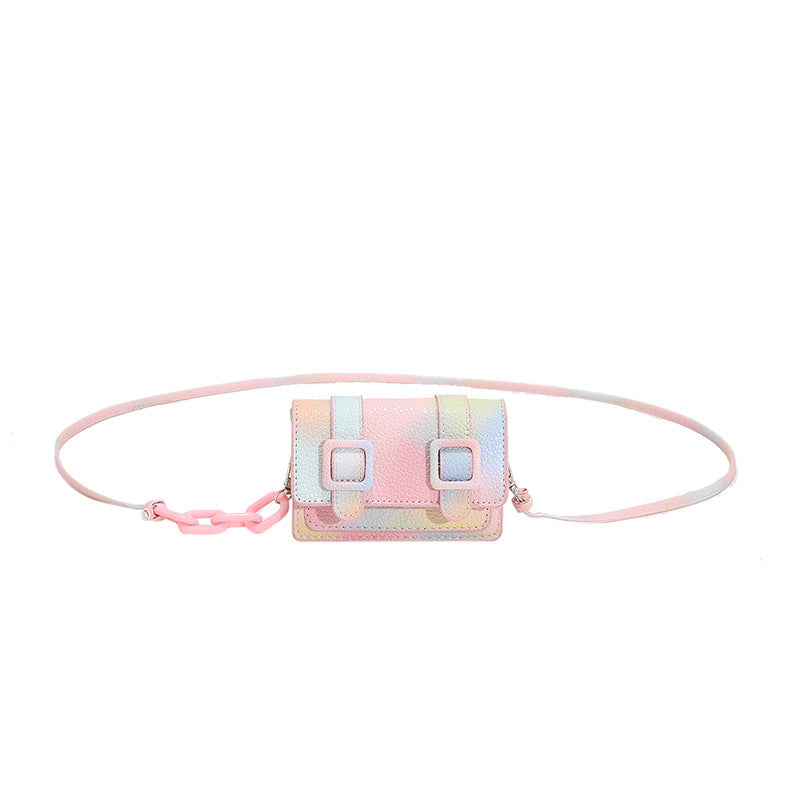 Fashion Color Contrast Blooming Shoulder Crossbody Small Square Bag