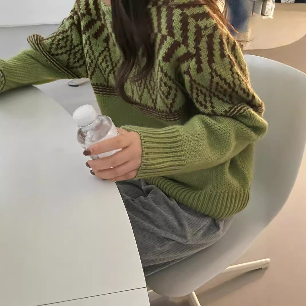 Fashionable Retro Pattern Sweater For Women