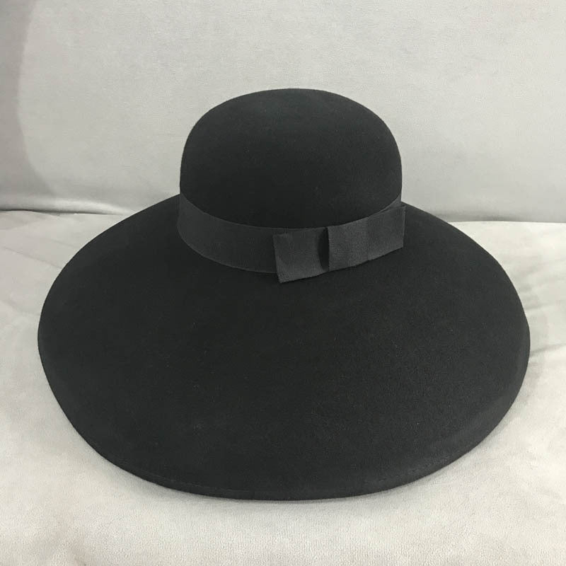 Autumn And Winter Woolenny Big Brim Bowler Hat