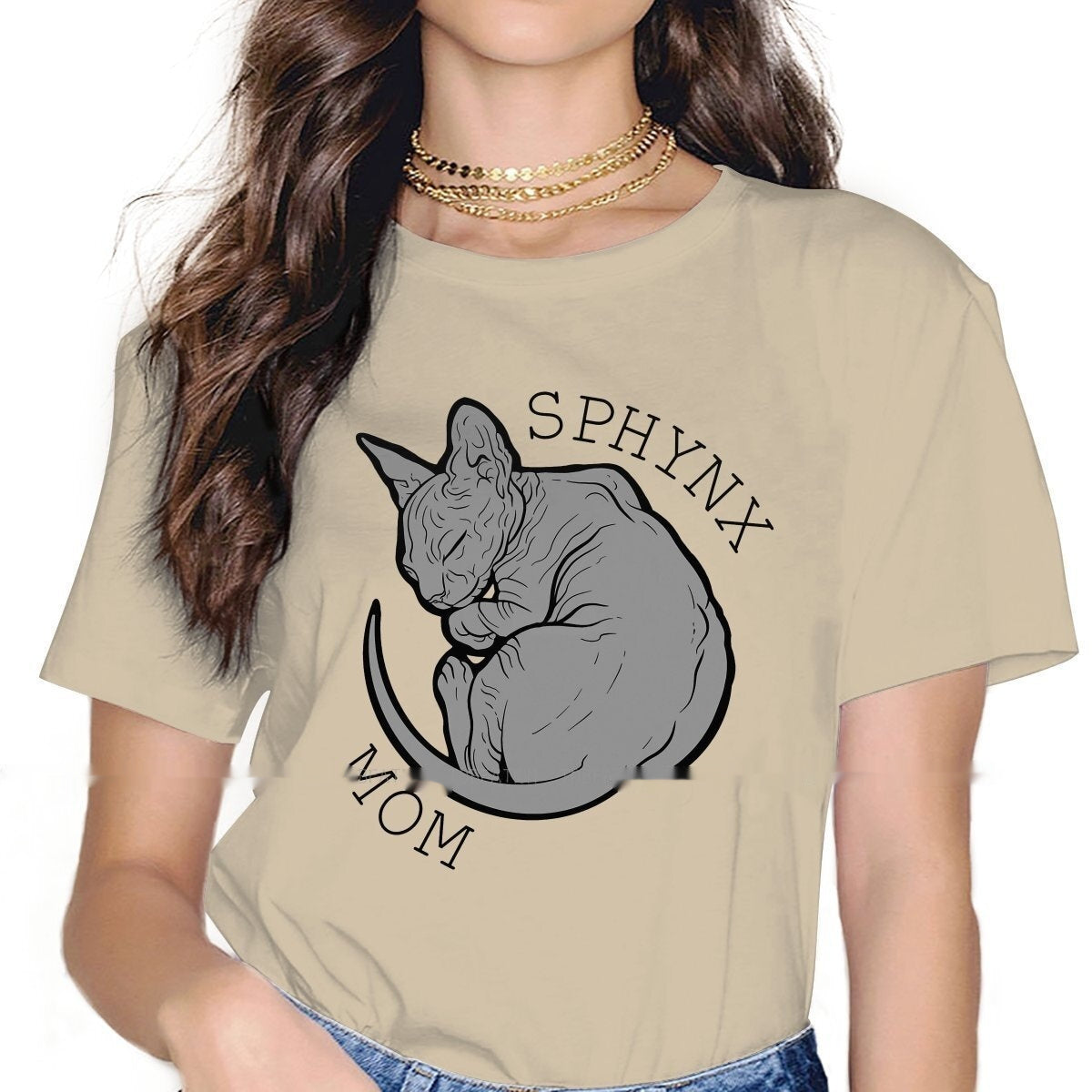 Women's Round-neck Loose Casual Print Short Sleeve