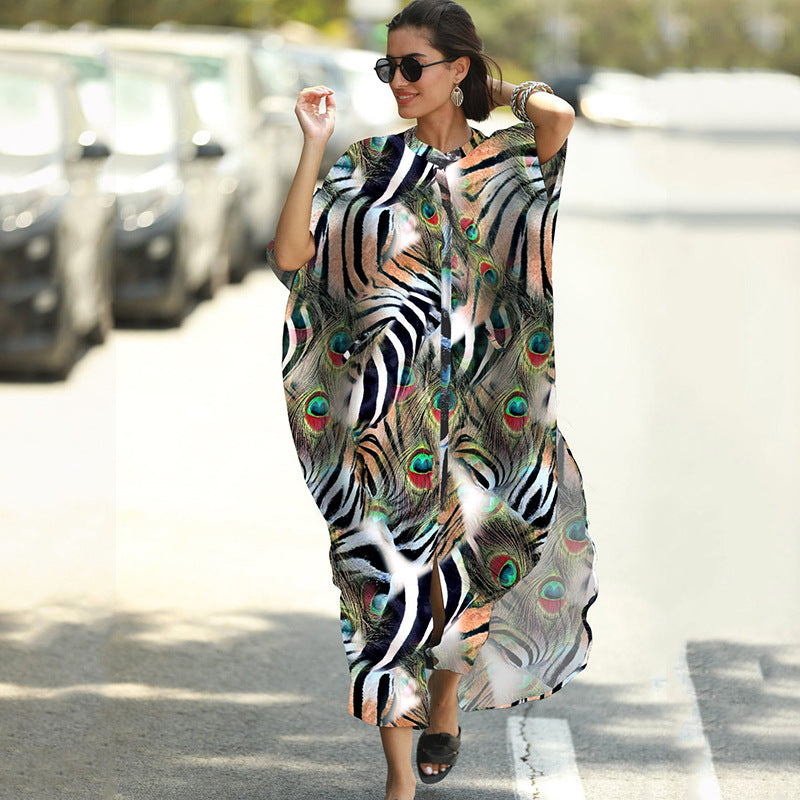 Vacation Robe Sun Protection Clothing Cardigan Beach Jacket Bikini Cover-up Swimsuit Blouse
