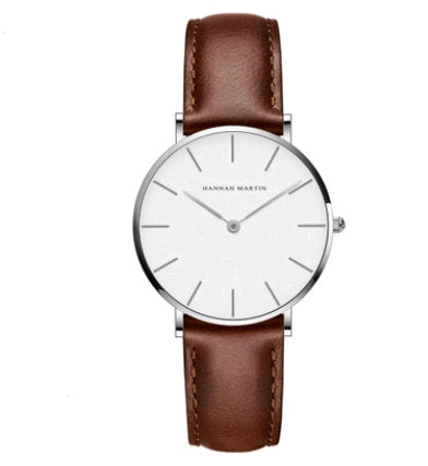 ladies simple watch waterproof Korean white belt student watch 36mm