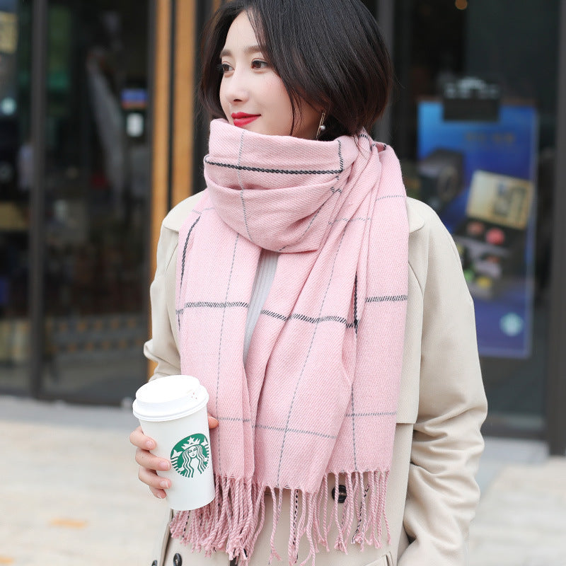 Ladies Winter Imitation Cashmere Shawl All-match Thickening