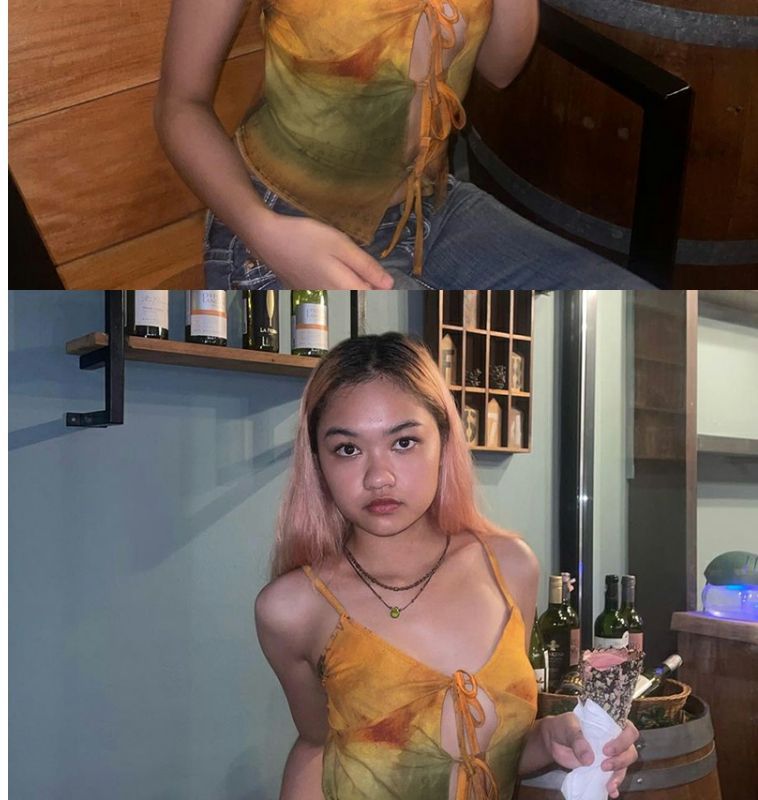 Niche Female Gradient Tie-dye Hot Girl Vest Top