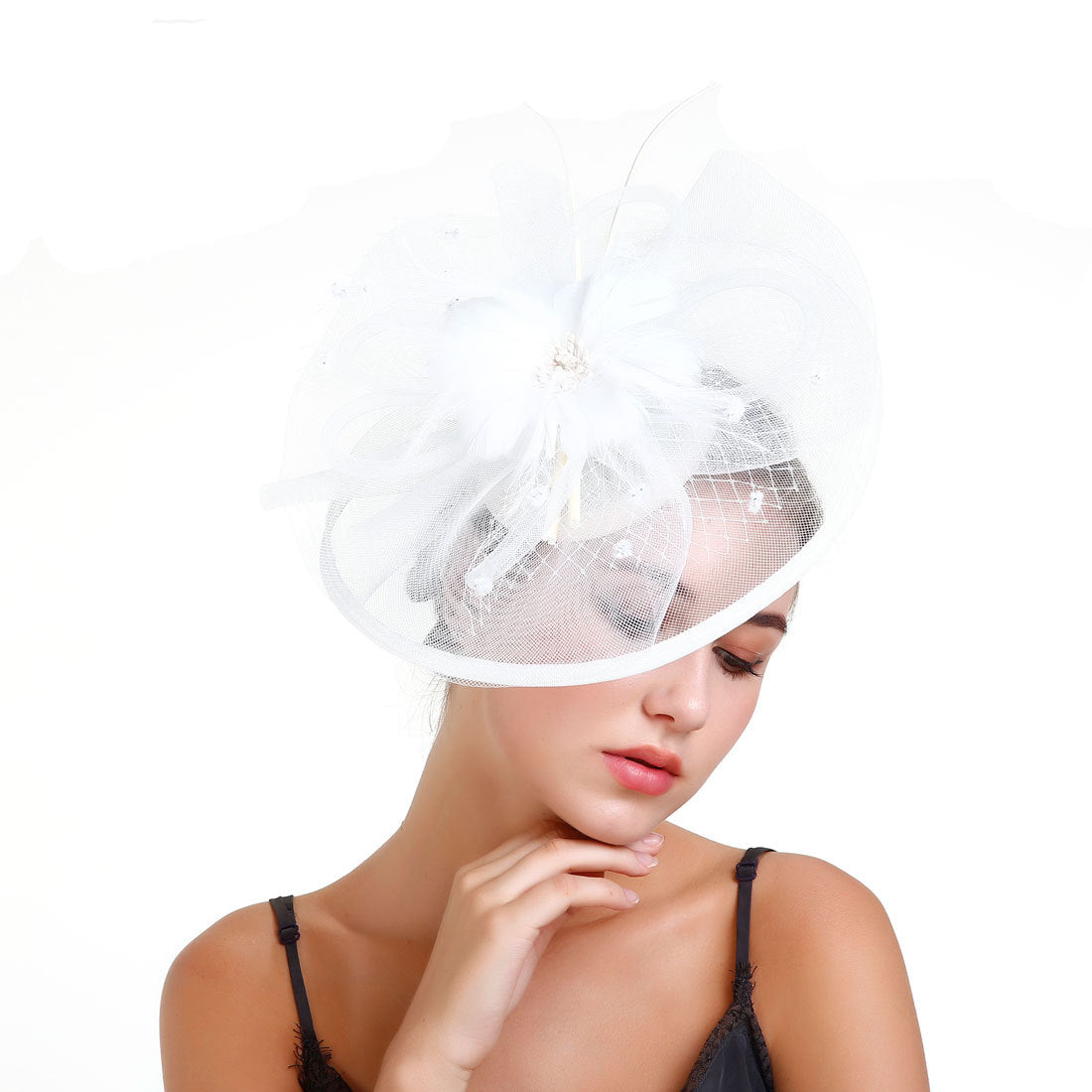 Women's Festival Hat Mesh Hair Clip Headgear