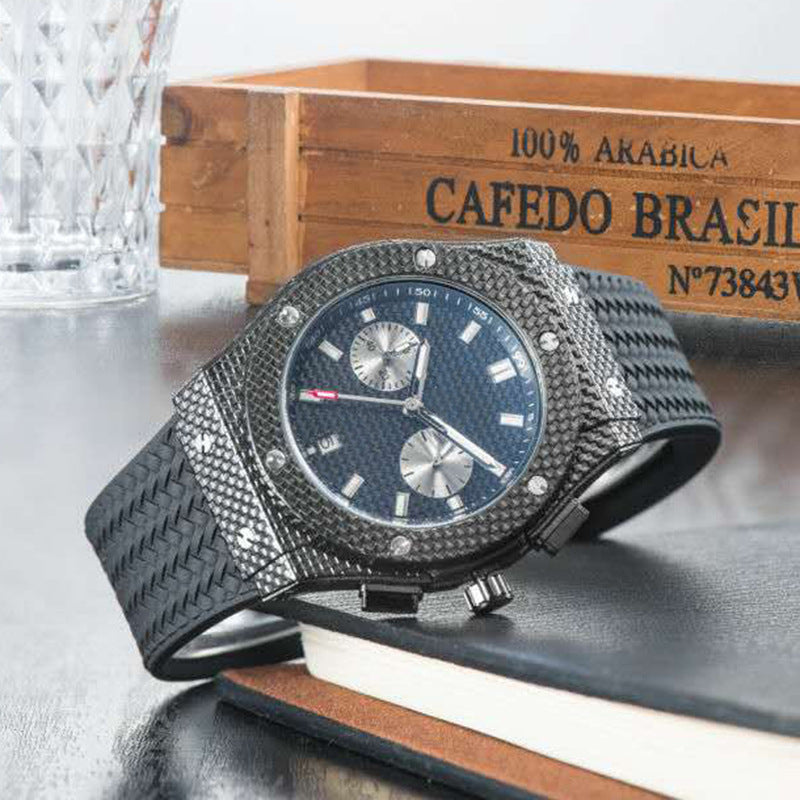 Glass mirror stainless steel watch