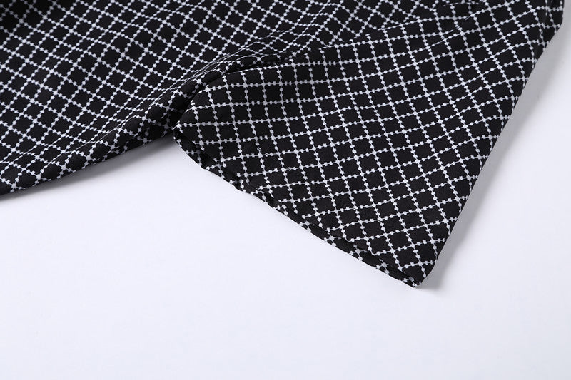 Classic And Fashionable Diamond-shaped Small Checkered Shirt For Men