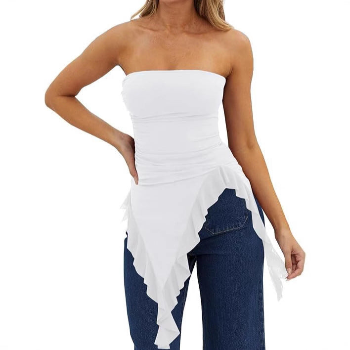 Figure-hugging Top With A Ruffled Hem