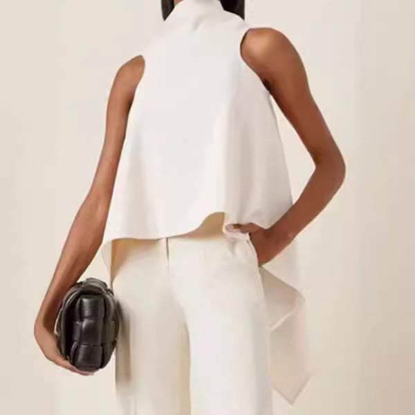 Irregular Hem Sleeveless Top Shirt For Women