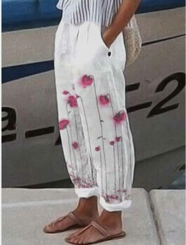 No Belt Loose Wide-leg Pants