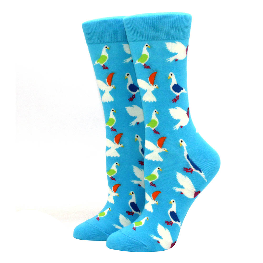 Colorful Women's Cotton Round Socks Funny Banana