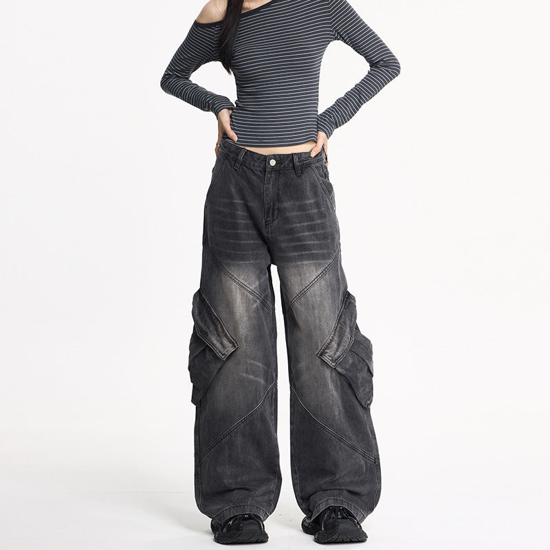 Women's American-style High-street Workwear Denim Jeans