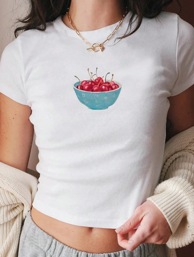 Women's Hot Girl Summer Slim Fit All-match Short Sleeve T-shirt