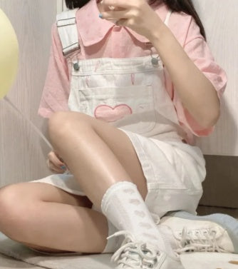 Short-sleeve Shirt Strap Shorts Two-piece Set