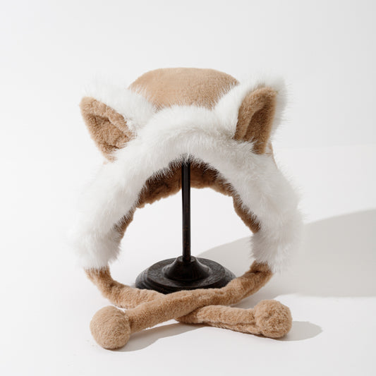 Fox Ears Warm Cartoon Ear Protection Plush Hat