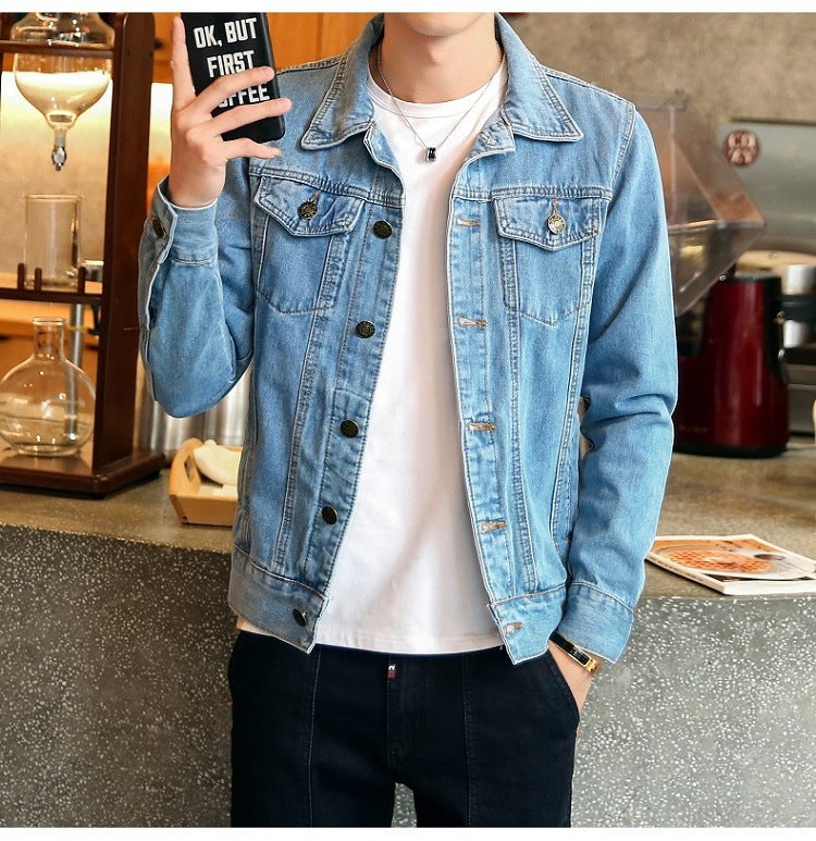 Denim jacket men's couple motorcycle jacket