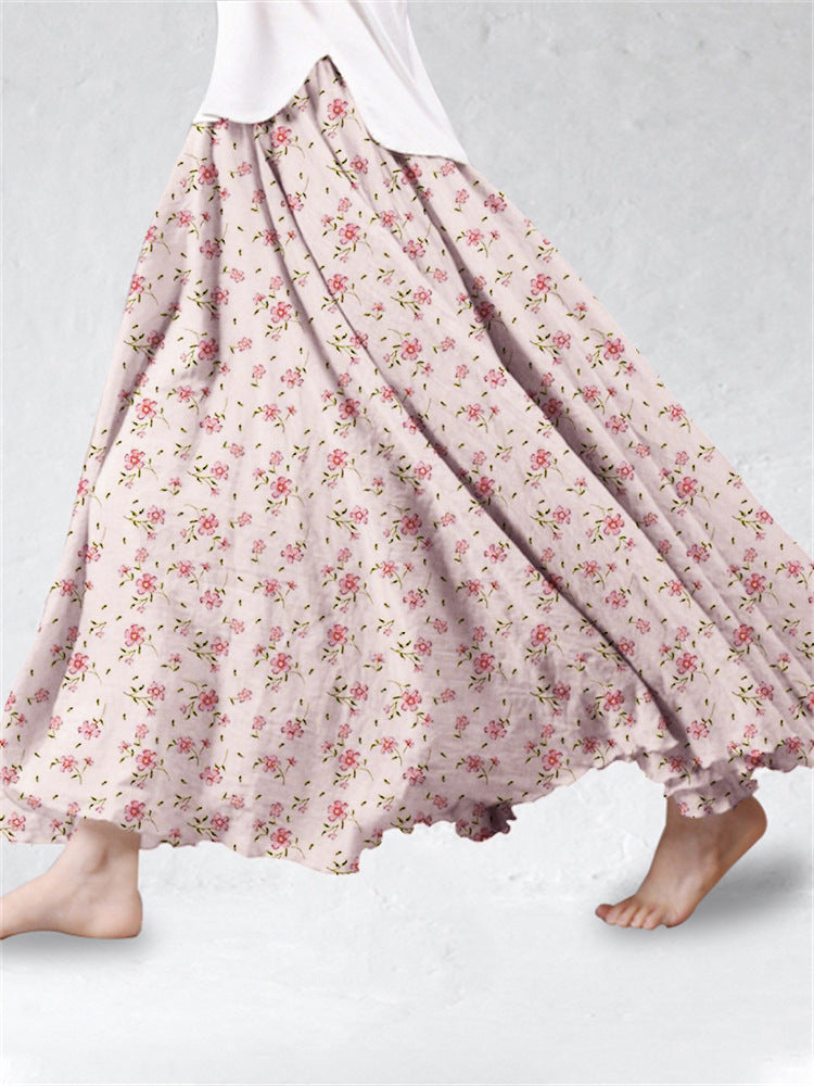 SpringSummer Fashion New Arrival Womens Big-Flared 3D Printed Skirt