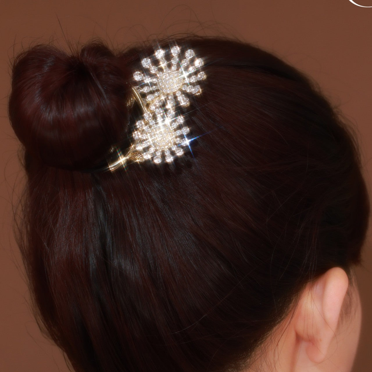 Exquisite Flower Zirconium Curling Hair Alloy Crystal Ornament