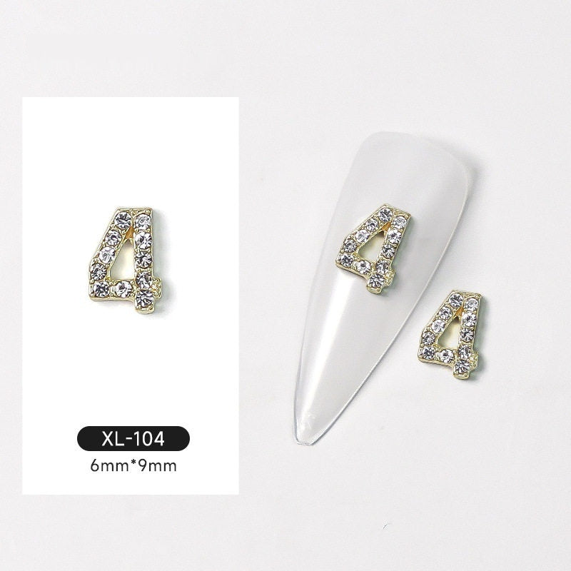 3D Digital Explosion Gold Nail Jewelry Diamond Accessories