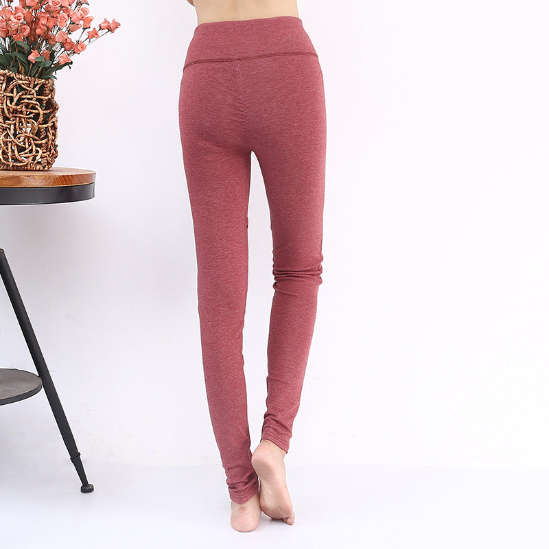 Cotton Slim Fit Thick High Waist Pants