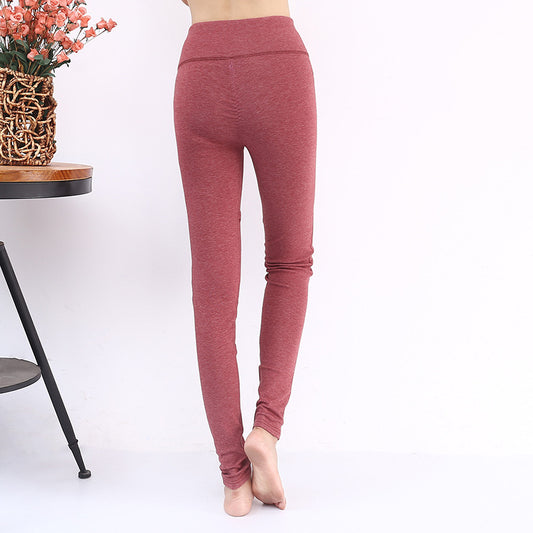 Cotton Slim Fit Thick High Waist Pants