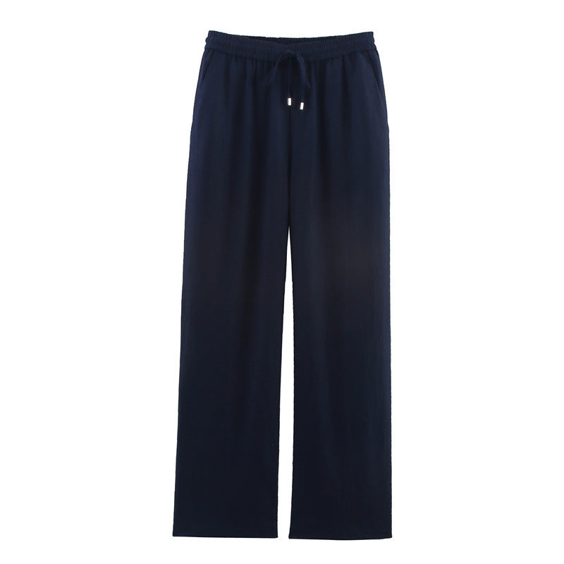 European And American Style Design Linen Blended Straight-leg Pants