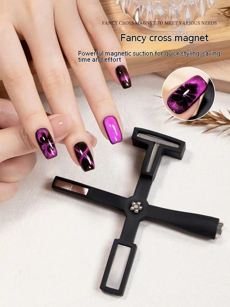 Cross-shaped Strong Magnet New Pattern Multi-functional Cat's Eye Manicure Implement