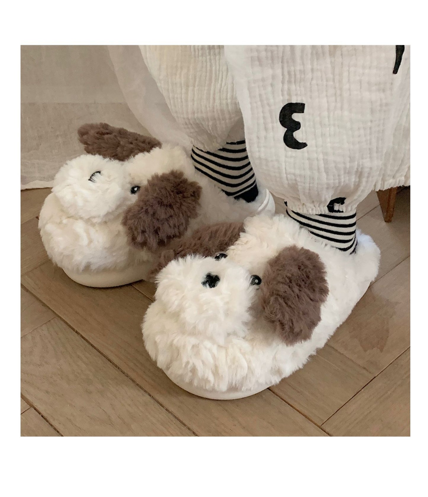 Women's Winter Girly Heart Indoor Home Thermal Cotton Slippers Cartoon