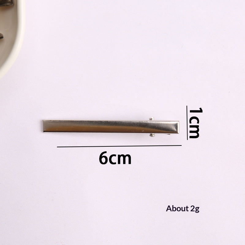 Simple Metal Silver Hair Clip Side-style