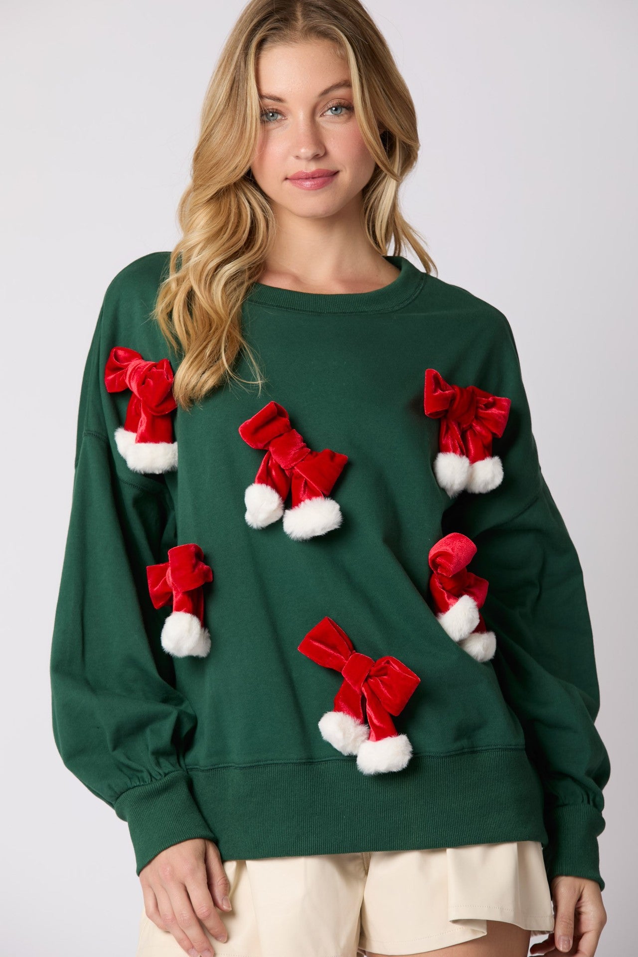 Julesløjfe Dekorativ Top Afslappet Langærmet Sweatshirt