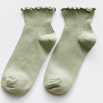 Women's Casual Fungus Lace Short Cotton Socks
