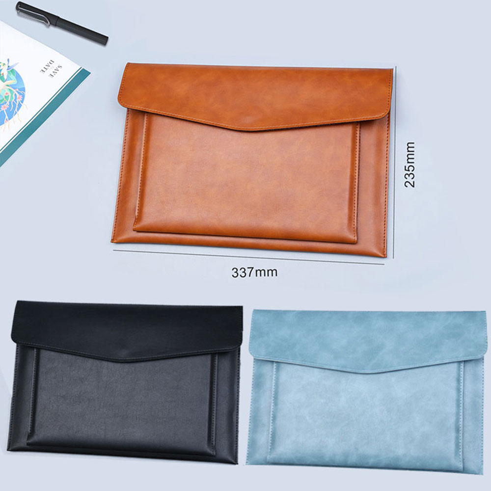 File Bag Contains Large Capacity Double-layer Leather Protective Sleeve
