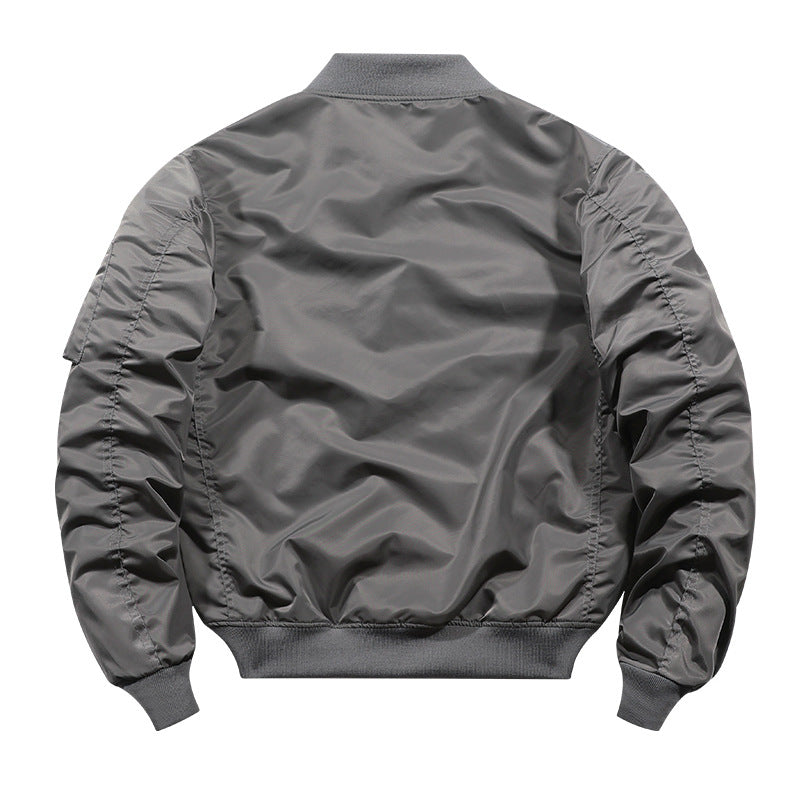 Solid Men's Autumn And Winter Bomber Jacket