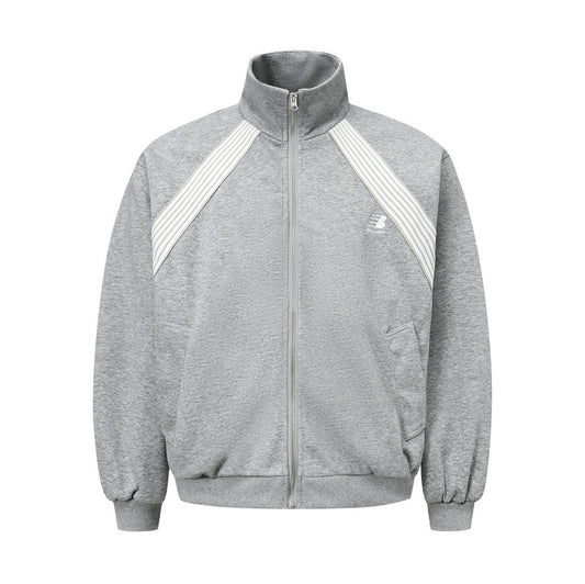 Ribbon Stitching Contrast Color Stand-up Collar Coat Sweatshirt