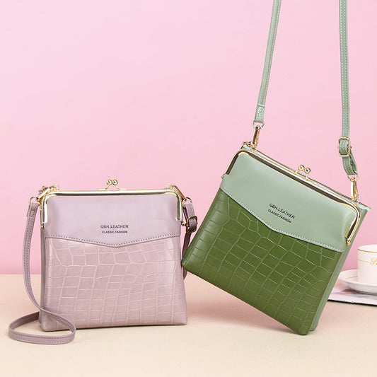 Skuldertasker med lås Dametasker med alligatormønster Crossbody Telefontaske