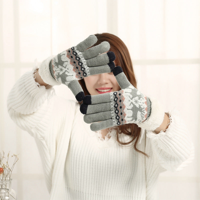 Double thickening plus velvet winter warm gloves
