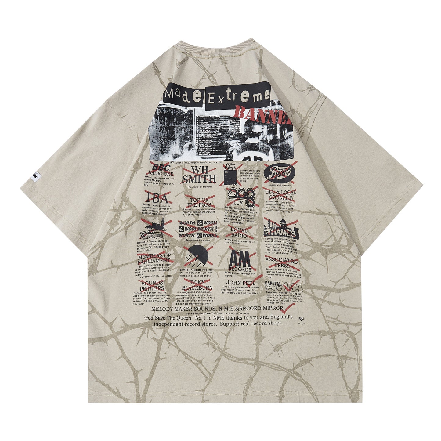 Fashion Brand Letter Character Printed Round Neck Short Sleeve