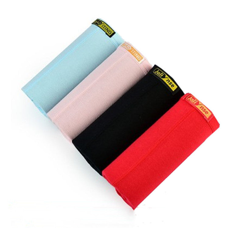 Women's Cotton Solid Color Mid-waist Boxer Briefs