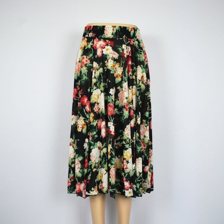 Mom Ice Silk Sundress Women's Skirt Middle-aged Skirt