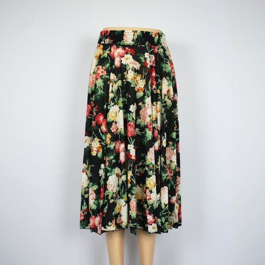 Mom Ice Silk Sundress Women's Skirt Middle-aged Skirt