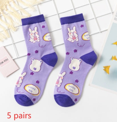 Gummy Bear Series Cotton Socks Women's Preppy Style