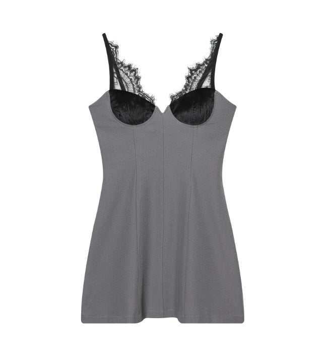 Womens Fashion Lace-trimmed Slip Dress From Europe And The US