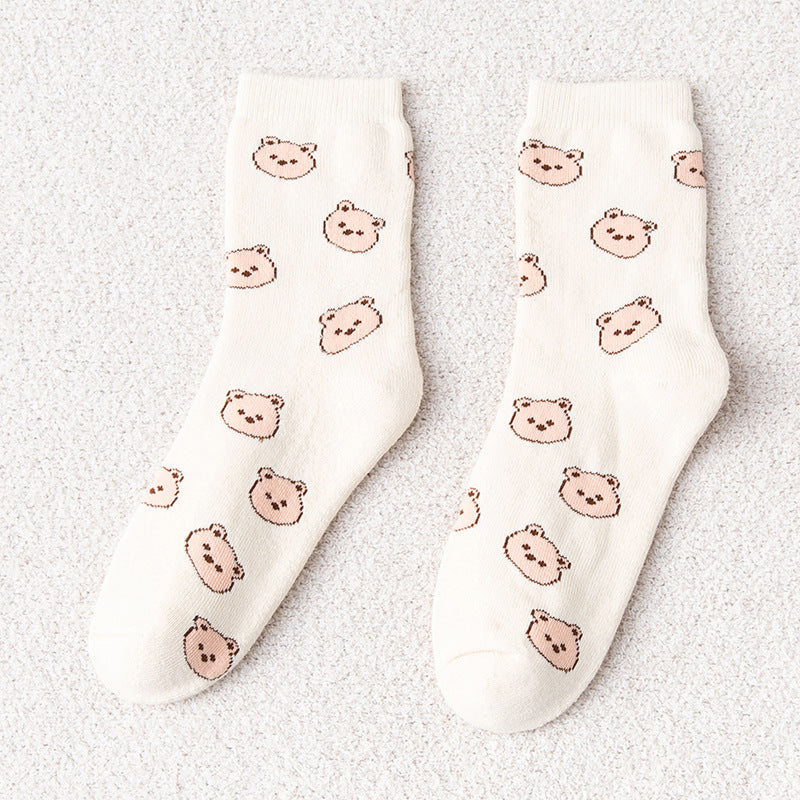 Women's Mid Tube Winter Stockings Spring And Autumn Fleece Terry Sock
