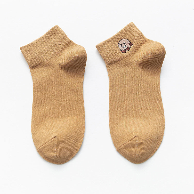 Female Japanese cartoon shallow mouth socks
