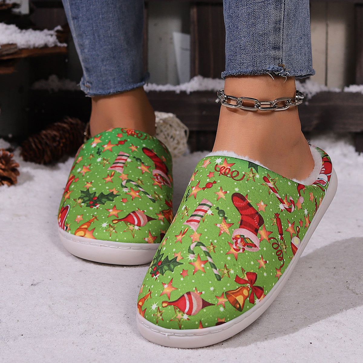 Simple Couple Thermal Cotton Slippers