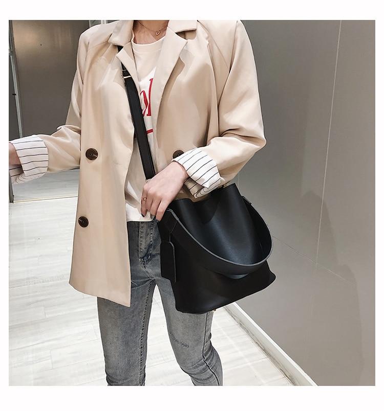 Simple net red bucket bag