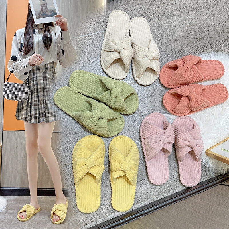 Cute Home Indoor Soft Bottom Comfortable Cotton And Linen Slippers