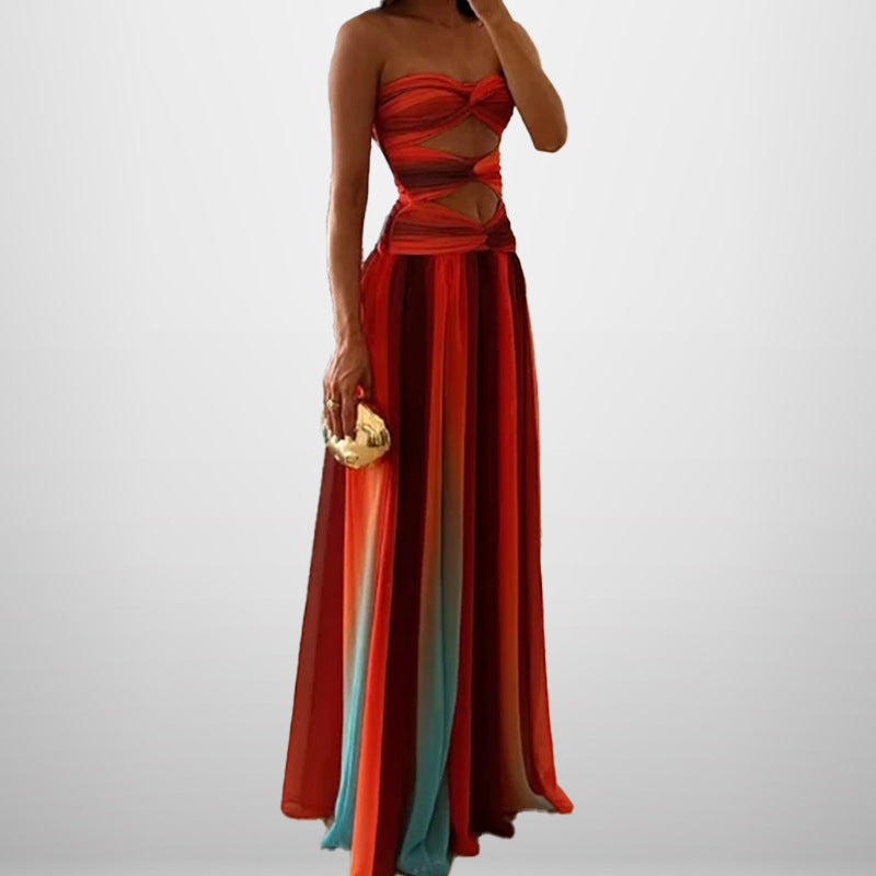 Seamless Pleated Sleeveless High Waisted Dress