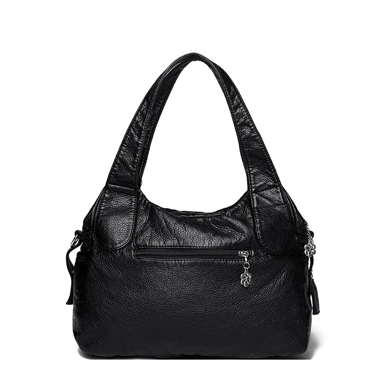 Women's Large Capacity Washed Leather Handbag